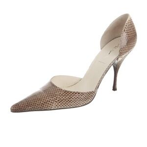 Authentic Prada Snakeskin Pointed Toe Pumps, Size 9.5 / IT 39.5